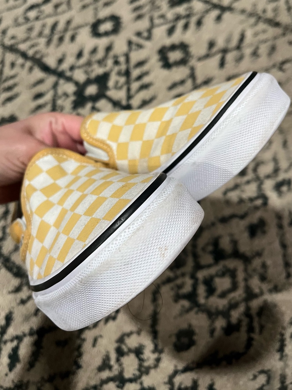 Vans Yellow Checkerboard Sneakers Size 5.5 Women’s or Size 4 Men - Picture 7 of 8